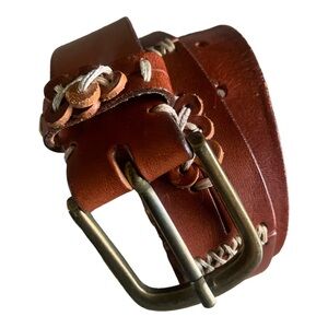 Omega Women’s Medium Brown Contrast Stitch Boho Western Belt